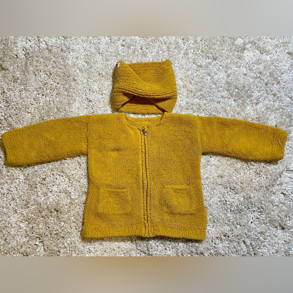 🧡Cozy Mustard Yellow Knit Cardigan and Scarf Set